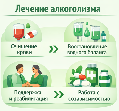 лечение алкоголизма в Кувшиново этапы
